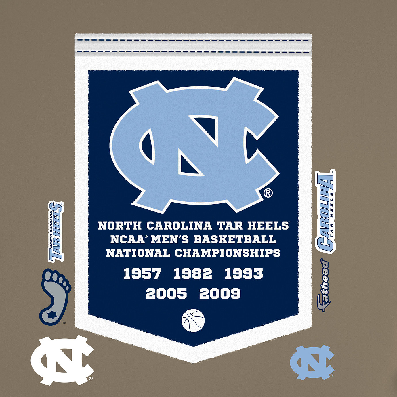 Fathead NCAA North Carolina Tar Heels Basketball Championship Banner